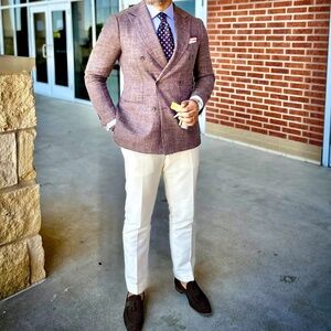 Suitsupply Wool Silk Linen Double breasted jacket US42R/EU52R